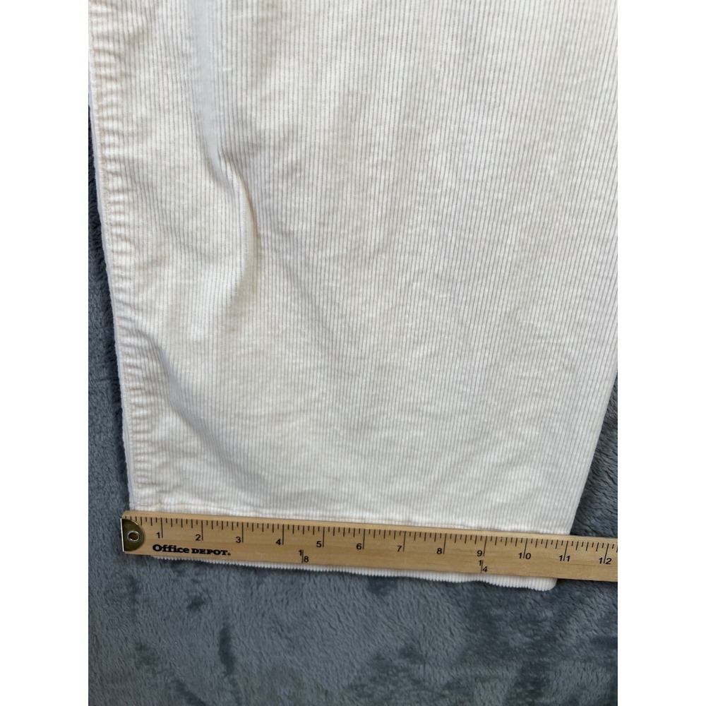Maeve Anthropologie Colette Pants Ivory 31 32x26 Cropped Wide-Leg Corduroy - Picture 7 of 12